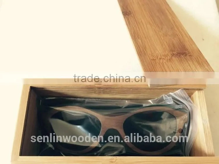 2015 OEM Colorful Lenses Wooden Bamboo Sunglasses, 100% Handmade Skateboard Sun Glasses