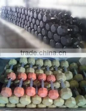 Colorful Rubber Hex Dumbbells