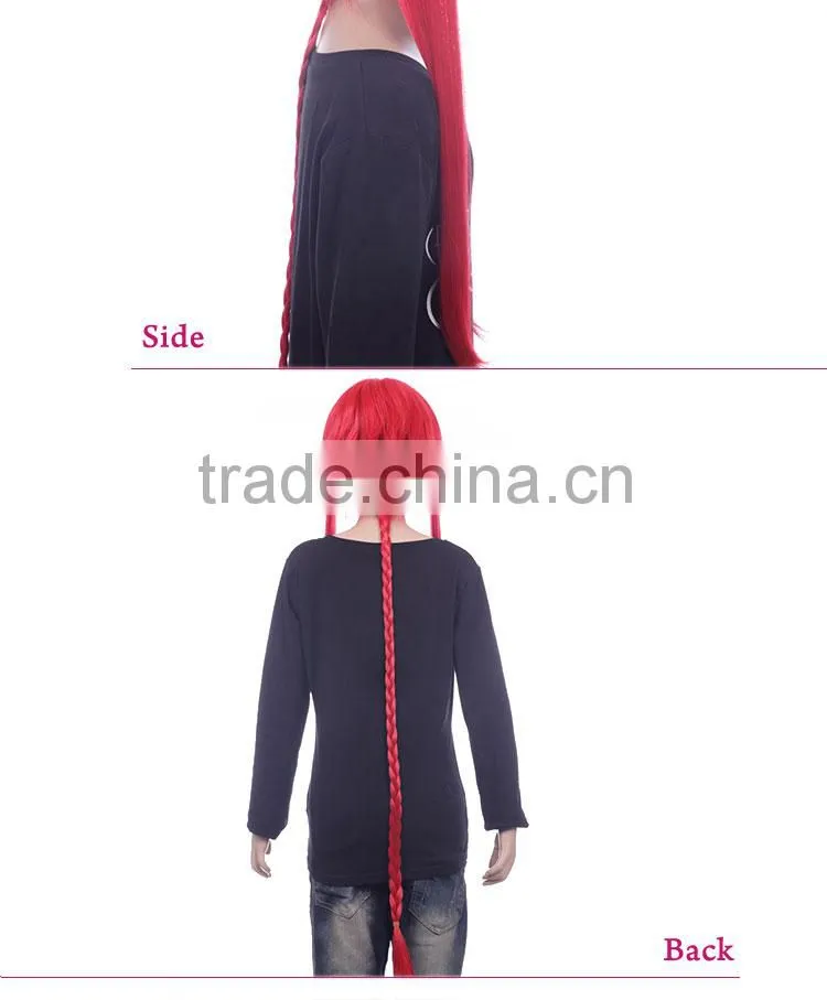 Special price and Good quality long red cosplay wigs