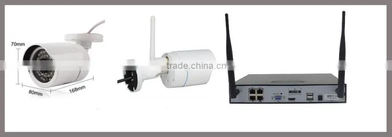 1 Mega pixels 720P 100 meters wifi distance cctv 4 channel WIFI NVR KIT