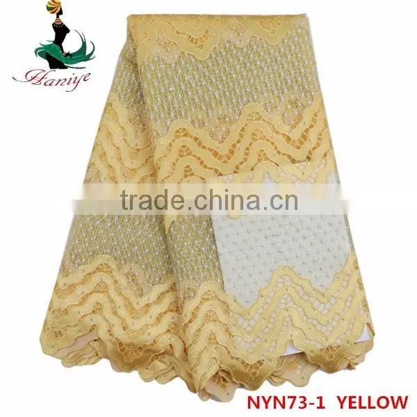 Haniye 2016 wholesale latest nigeria tulle lace fabric new embroidery french net lace fabric /NYN73