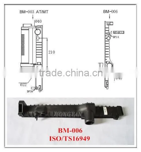 High quality radiator plastic tanks for bmw OE#1740695/98/701