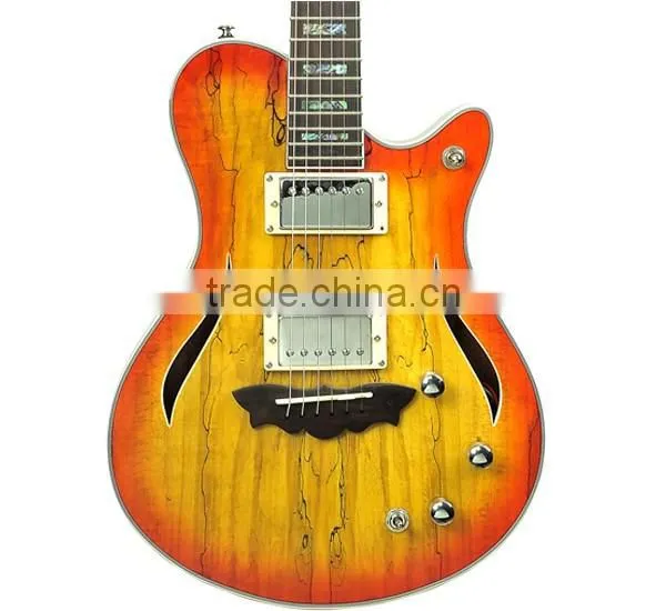 wholesale cheap price half hand made plywood jazz guitar