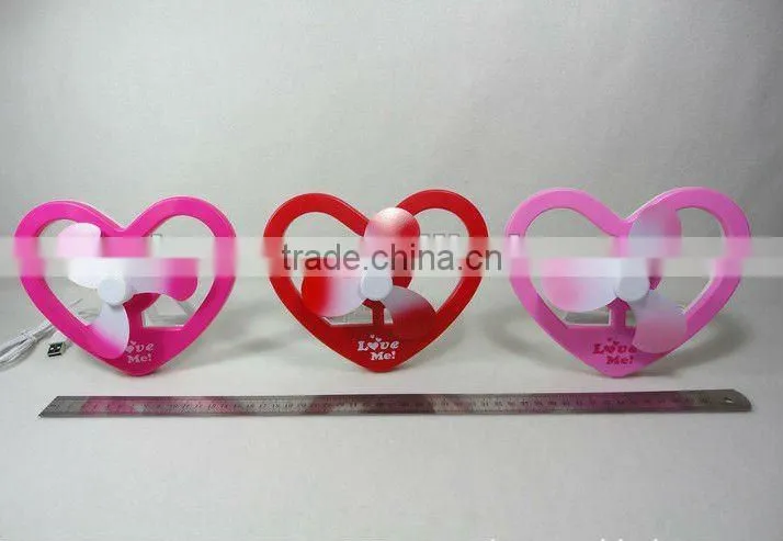 USB heart shape electric fan