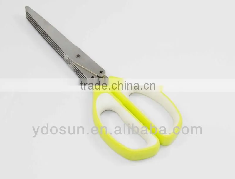 low cost multifunction 5 blade kitchen herb scissors