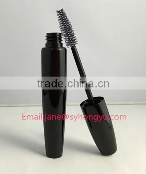 Black color Aluminum Empty Mascara Extrusion Oval Tube With Hollow Brush