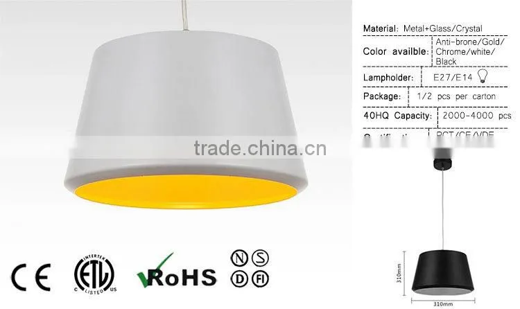 Trapezoid design lighting metal painting kitchen pendant lights