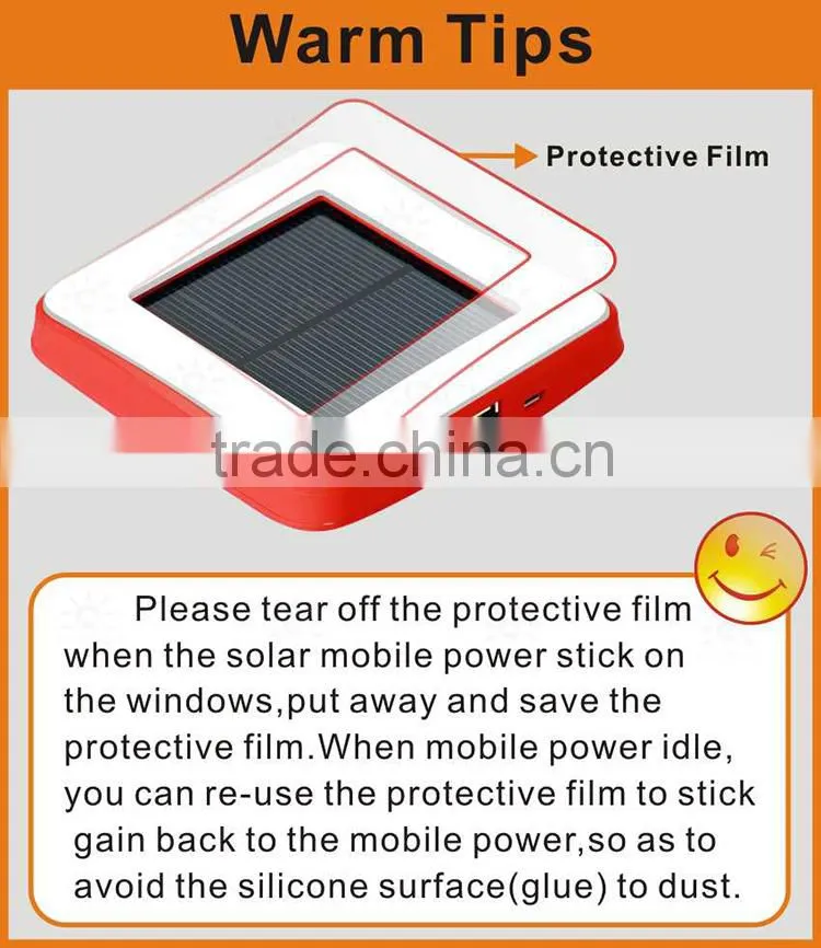 2015 gift CE FCC ROHS approved solar battery charger/paly solar power bank/outdoor mobile phone charger