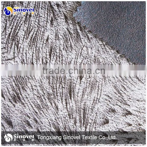 100% Polyester Suede Bonded Fabric with Long Fur