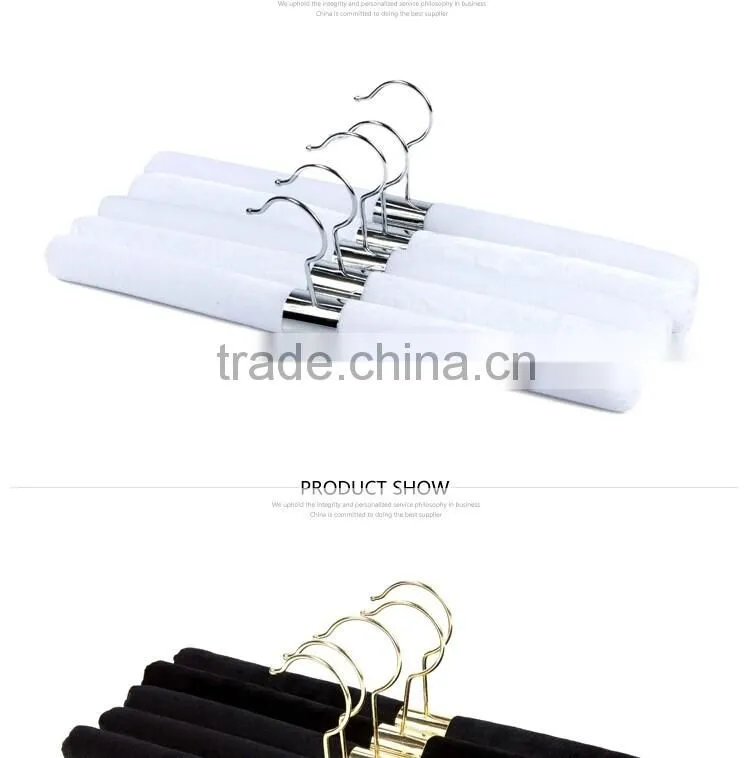 2 colors straight white black sponge inside exuisite stainless steel coat hanger