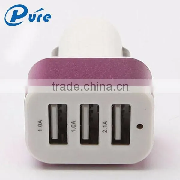 Factory Direct Supply 3 USB Car Charger Wholesale,Smart Car USB Charger for iPhone
