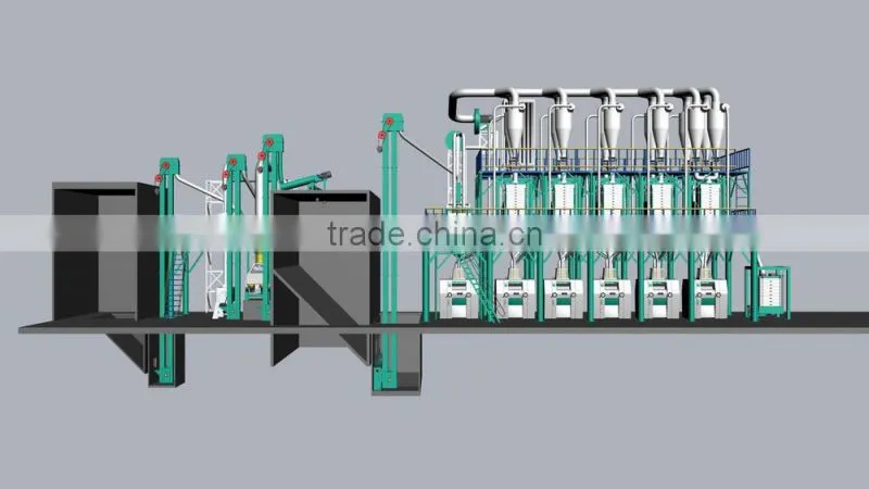 2T per hour wheat flour milling complete line for whole wheat flour