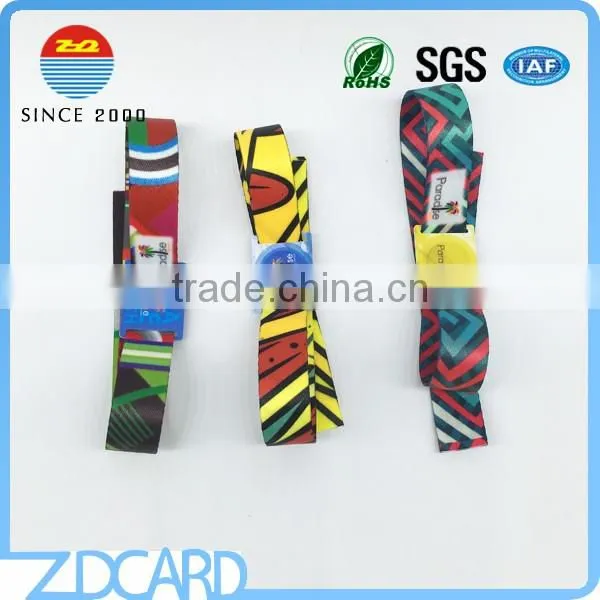 13.56MHz RFID Woven Fabric Bracelet with NTAG213 Chip