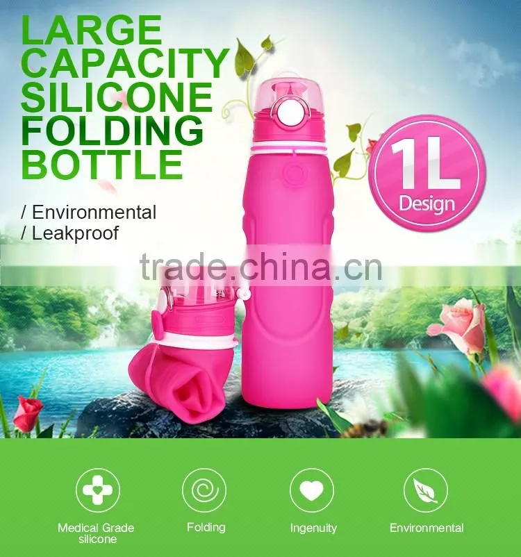 Leak-proof Portable Silicone Squeeze Water Bottle