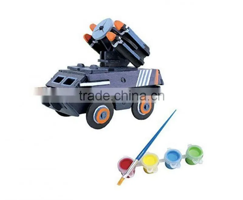 blockle srailway engine 3D Woodcraft Kit Assemble Paint DIY Toys for Kids Adults the Best Birthday Gift