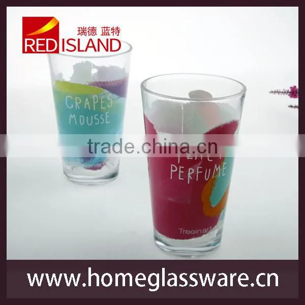 glass manufactory supply print color tumbler tee cup