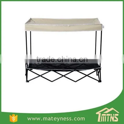 Folding Elevated Mesh Pet Cot Bed with Canopy