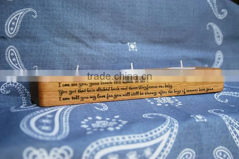 Personalised Oak Tea Light Holder