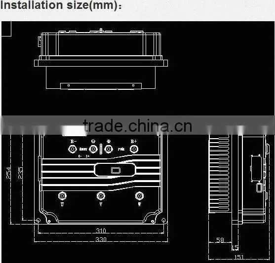 AC asynchronous motor controller 96V 400A