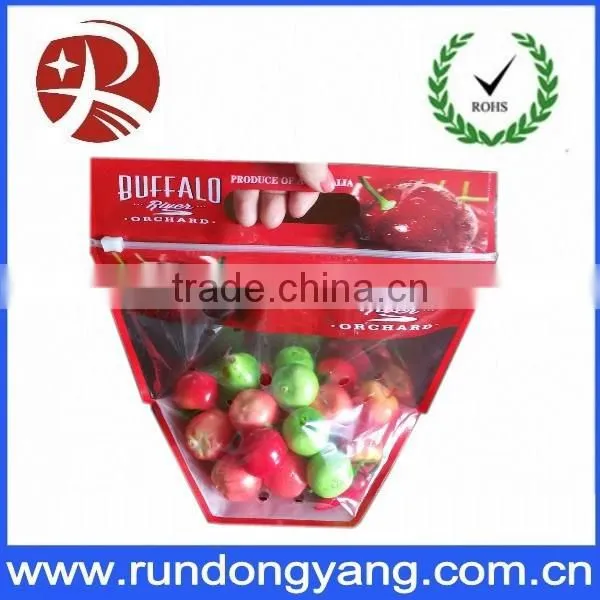 printed stand up pouch bag / slider zip lock fruit bag for grape