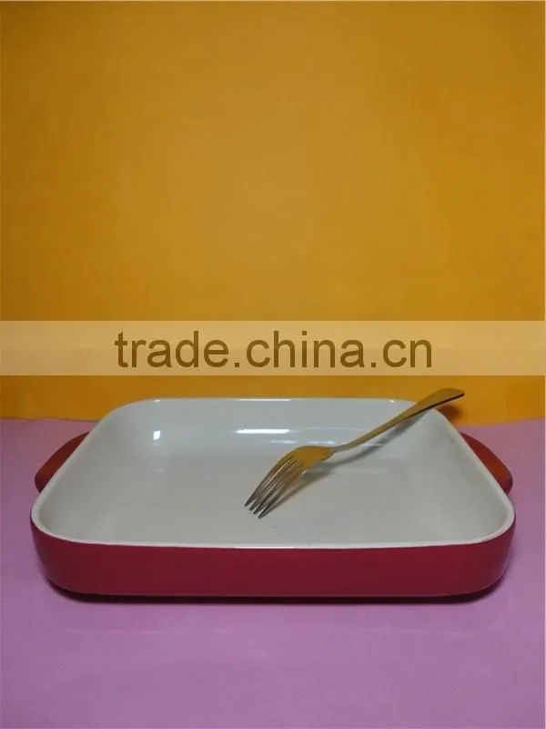 High quality wholesale red ceramic glossy glaze plate