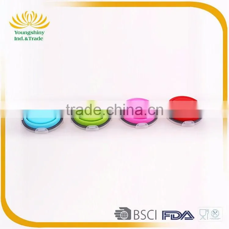 Colorful silicone collapsible disposable lunch box