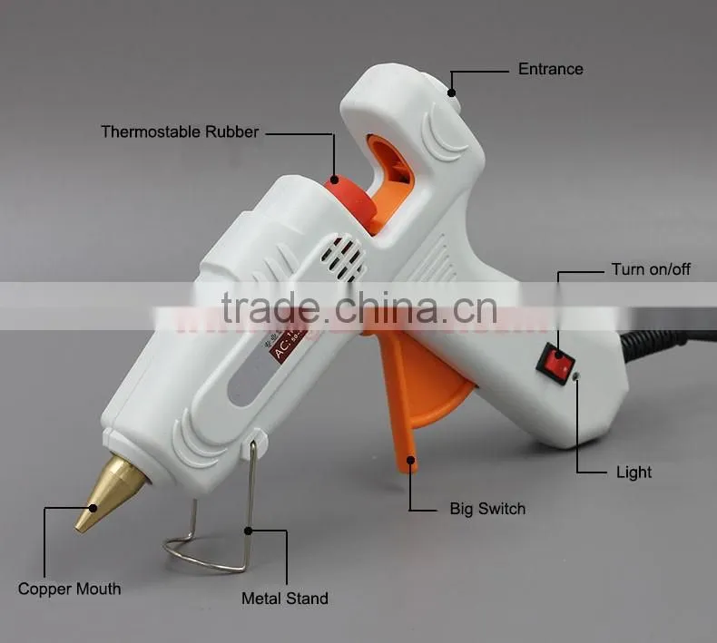 Hot melt Glue Gun, glue stick, adjustable tempreture, with turn on/off 10w-100w