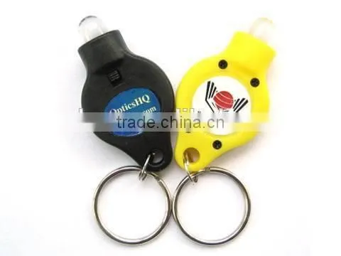 7 Color Plastic White Light Cheap Custom Fashion LED Keychain For Souvenirs And Gifts
