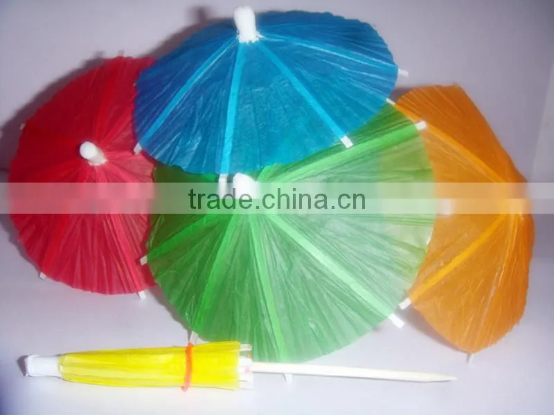 solid color small paper cocktail umbrella sticks
