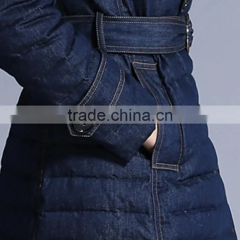 Hooded Thick Fashion Women's Clothing denim down jacket women winter down jacket