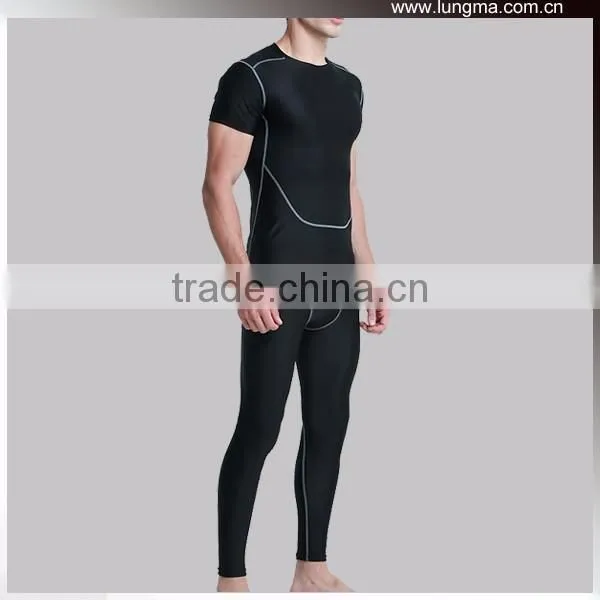 Men's Fitness Custom Rash Guard Short Sleeve Swimsuit