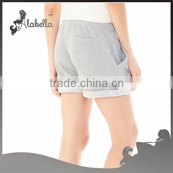 Light french terry rolled shorts with beauty design for girls