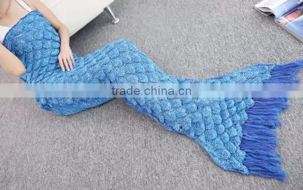 2016 New Design Knitted Amazon Mermaid Tail Blanket Wholesale