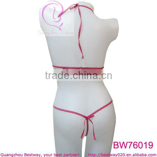 Sexy cheap pink transparent lingerie in women lingerie