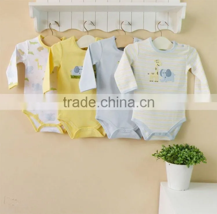 mom and bab baby clothing cotton embroider long sleeve bodysuit