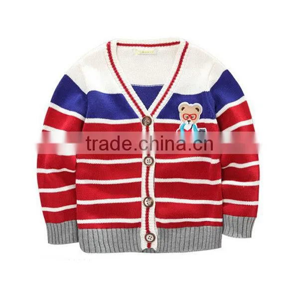 stripe sweater Kids sweater fashion cardigan wholesale cotton sweaters kids
