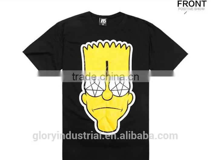 Wholesale unisex soft cotton black t-shirt printing