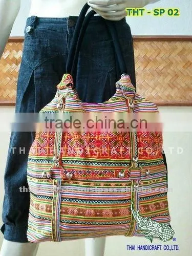 Embroidered HMONG Hill Tribe Tote Handmade Hand Bag