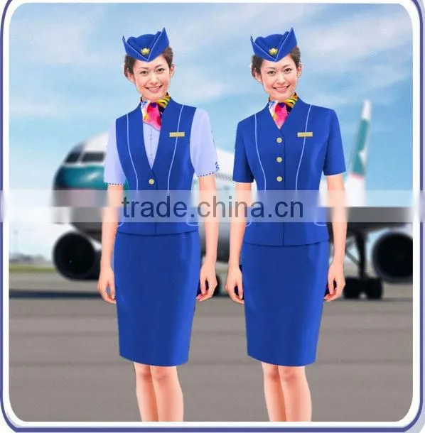 airline stewardess uniform,hot tailored polyester Stewardess uniform