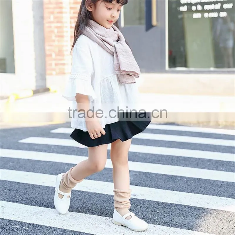 Solid color child tube socks high quality young kid girl cotton sock