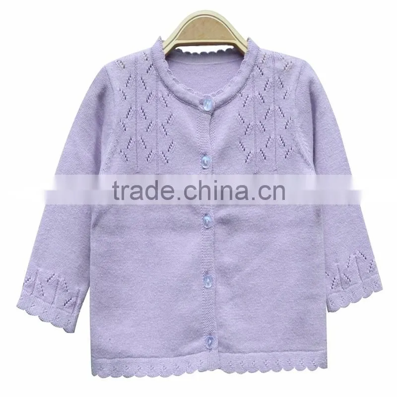 Wholesale Long sleeves Round Neck High Quality Girl Sweater Cardigan