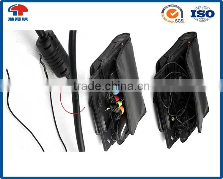 Thin Adjustable Hook & Loop Cable Ties For Data Room Telecom Cable Management