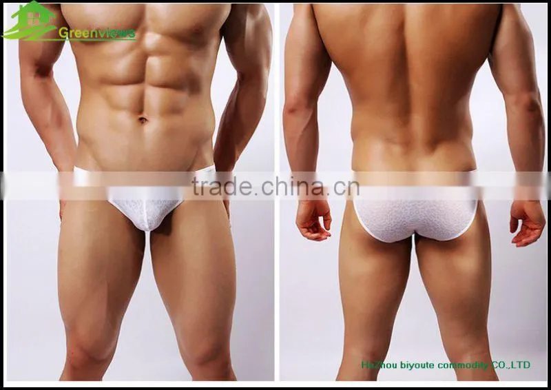 Sexy colorful mens boxer briefs in own design man sexy underwear transparent men's knitted briefs