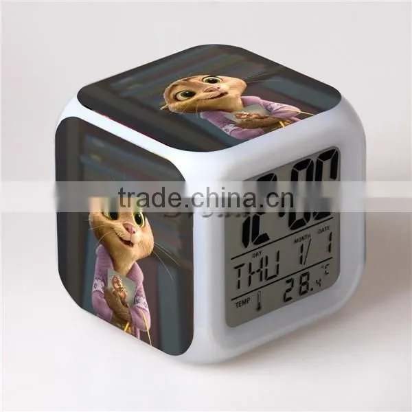 Top selling LED Alarm Clock,Digital desk clock,Zootopia Cartoon Clock for Kids