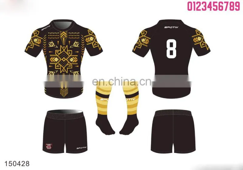 2016 custom trendy rugby jersey with sublimation
