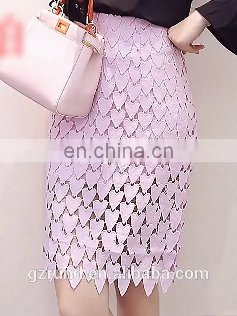 Latest Fashion High Waist Lace Heart Sweetly Skirt Mini Sexy Girl Night Club