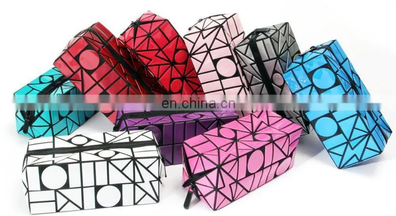 Lattice Sequined Folading Travel Makeup Pouch Bag Cosmetic With Zipper