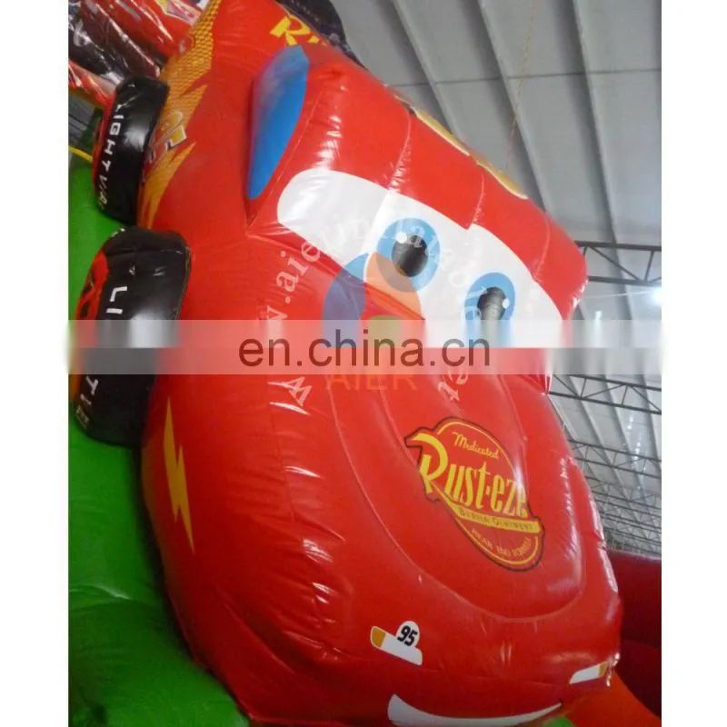 2017 new giant inflatable slide/ inflatable dry slide with castle / red car slide for adult