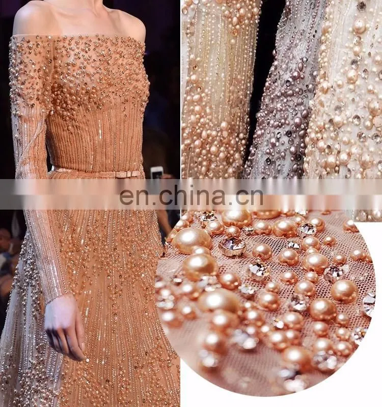 Textile China supplier fabric wedding african embroidery lace fabric handwork french lace fabric
