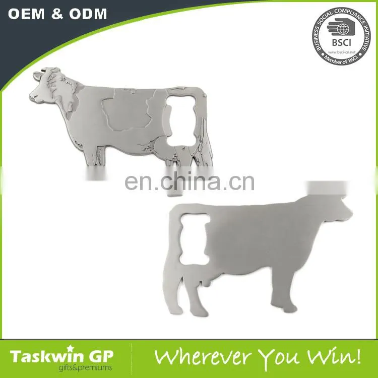 Zinc alloy material antique silver plated Cow shape bottle opener